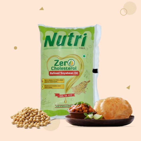 Buy Nutri 1 litre zero cholestrol refined soyabean oil pouch