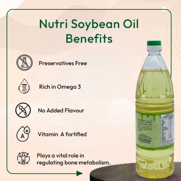 Buy best Nutri 1 litre zero cholestrol refined soyabean oil bottle