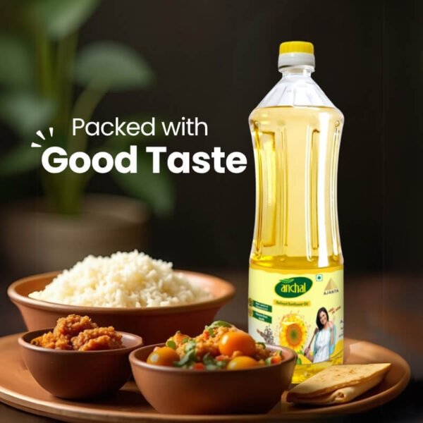 Anchal Refined Sunflower Oil 1 Litre bottle by Ajanta Soya