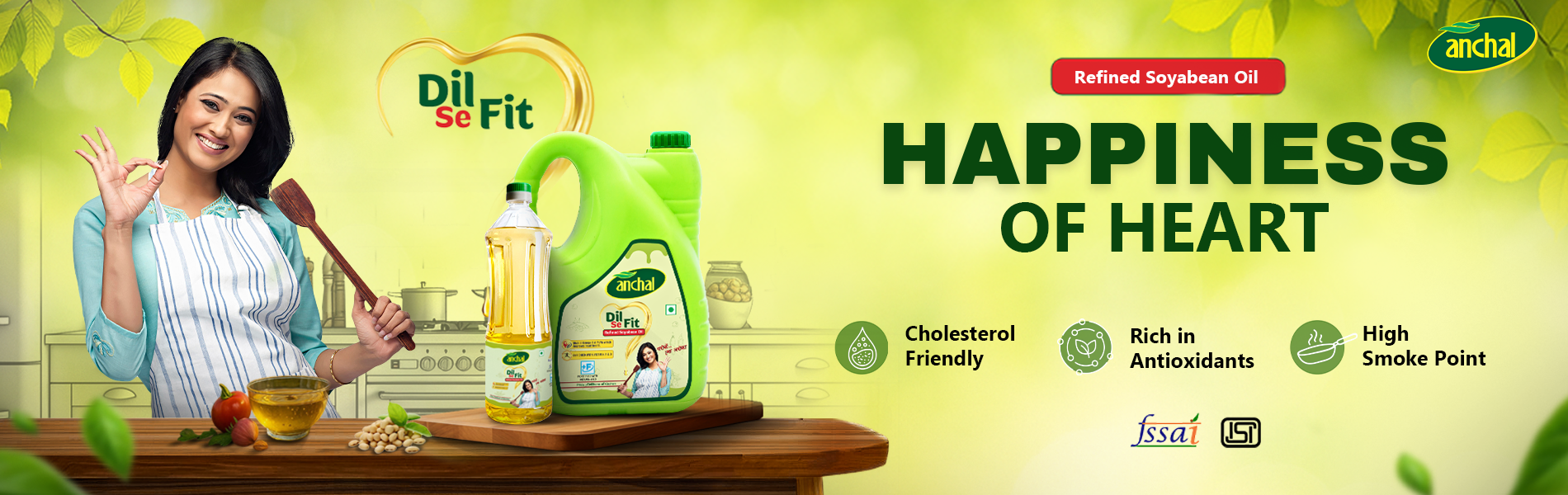 Anchal Soybean refined oil is India’s most trusted cooking oil. It is cholesterol-free and rich in antioxidants.