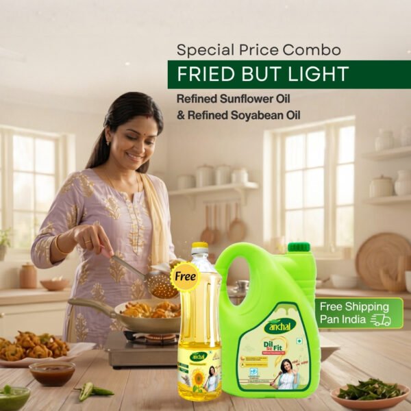Buy 5L Soyabean Oil Jar, Get 1L Sunflower Oil Bottle Free