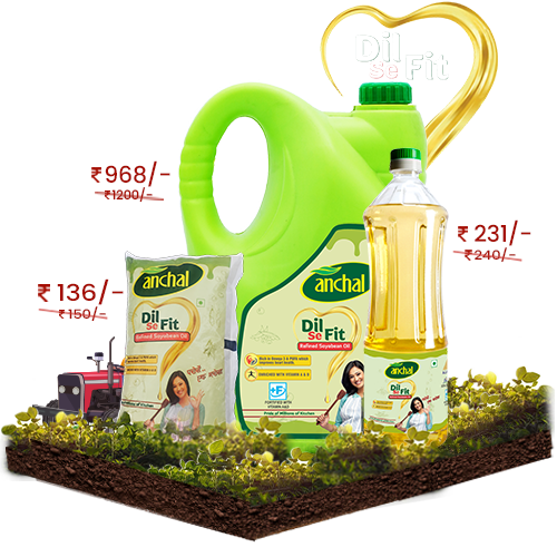 Anchal Refined Soyabean Oil Pouch + Bottle and Jar