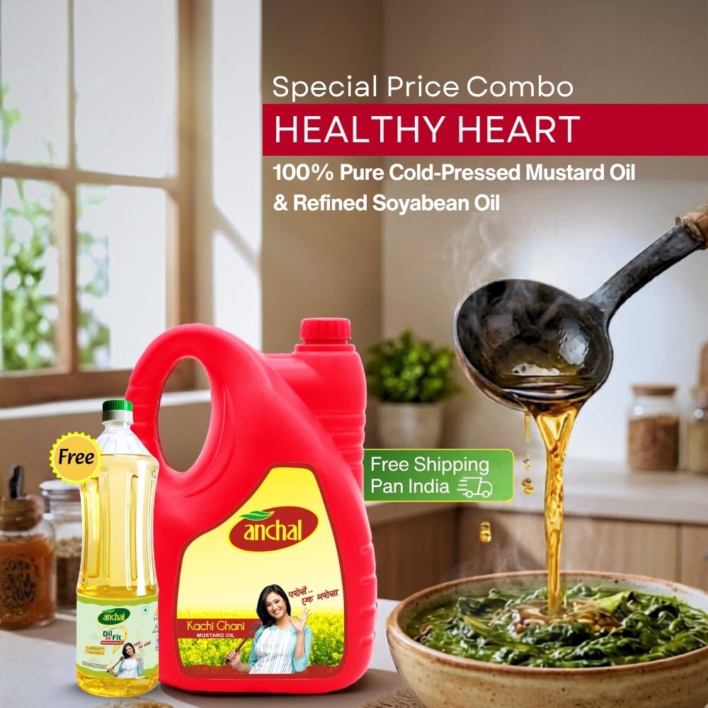 Buy 5L Mustard Oil Jar, Get 1L Soyabean Oil Bottle Free Buy 5L Mustard Oil Jar, Get 1L Soyabean Oil Bottle Free - Image 1